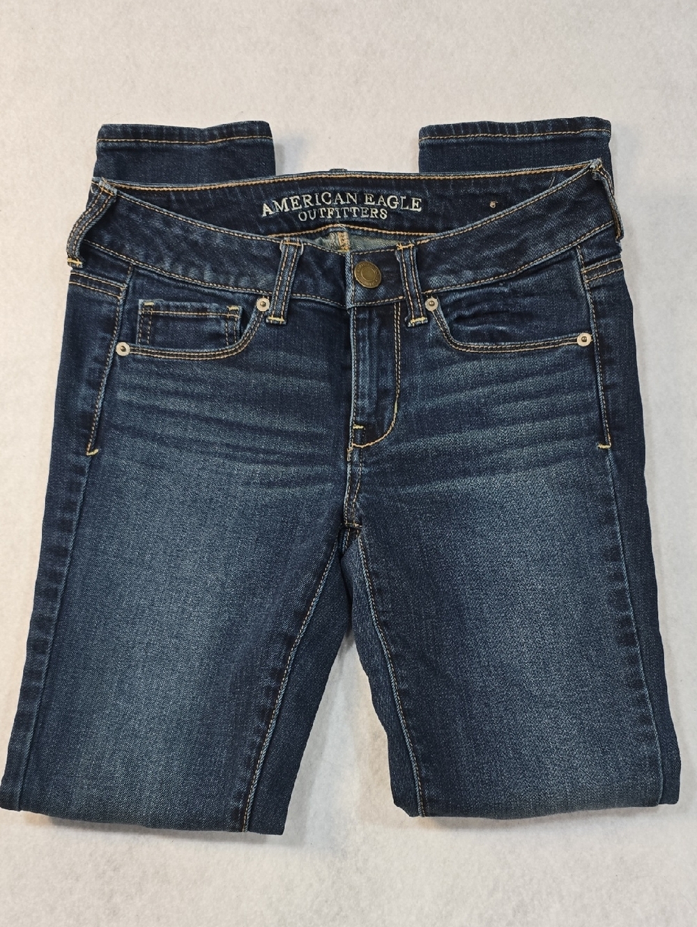 American Eagle Outfitters Skinny Jeans Dark Wash Low Rise Size 0 Short